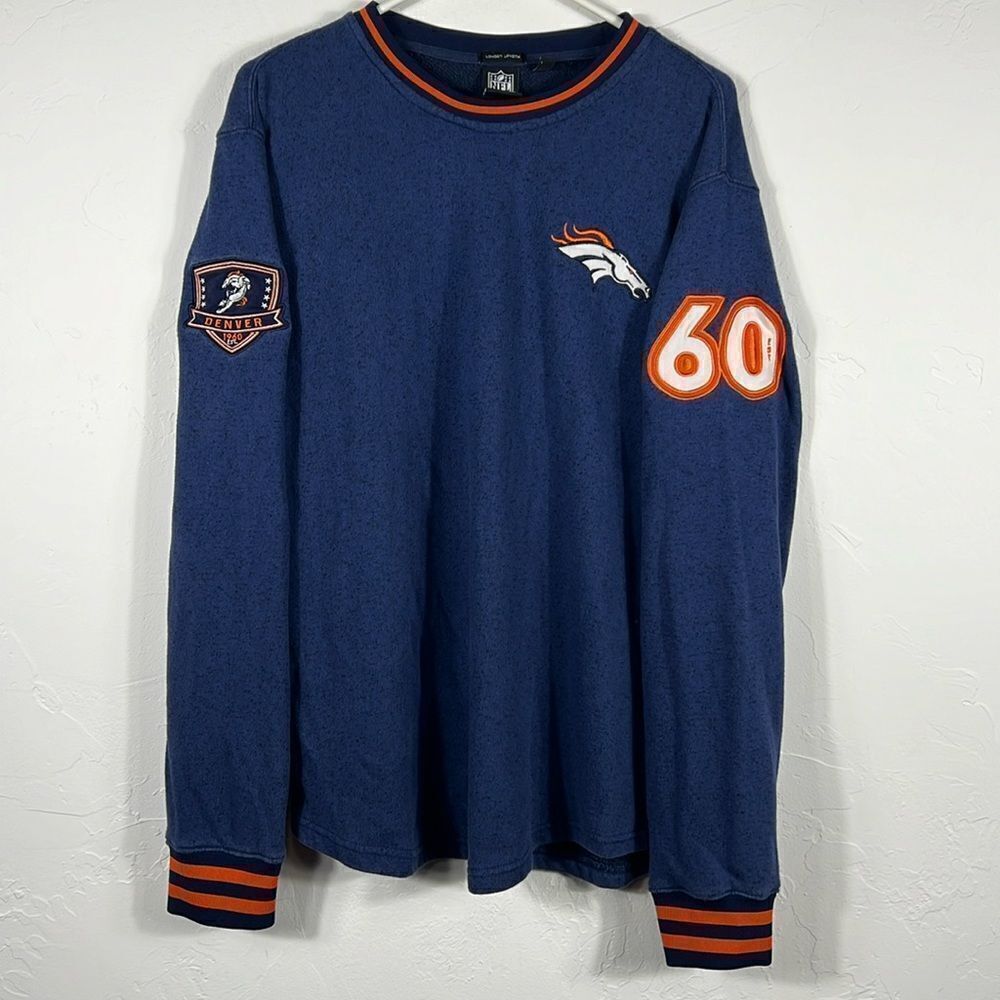 🔥🏈 Vintage DENVER BRONCOS Embroidered Pullover Sweatshirt Size Lg - PERFECT!